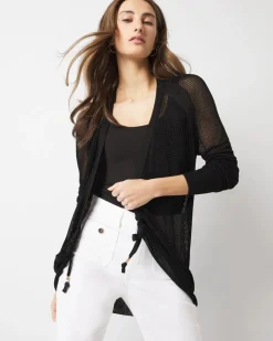Mesh Cinched Cardigan Sweater*White House Black Market Online