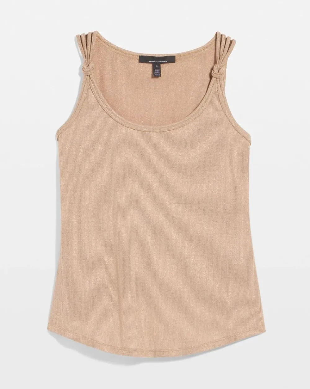 Metallic Knotted Shoulder Tank*White House Black Market Online
