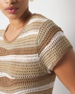 Metallic Stripe Sweater Tee*White House Black Market Fashion