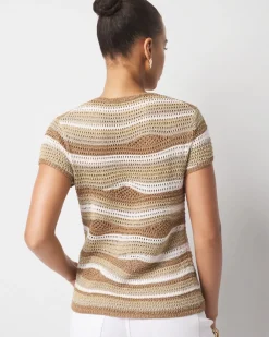 Metallic Stripe Sweater Tee*White House Black Market Fashion