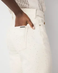 Mid-Rise Embellished Girlfriend Jean*White House Black Market Outlet