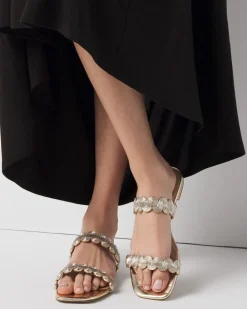 Mixed Metal Flat Sandal*White House Black Market Sale