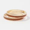 2-Pack Cognac Textured Leather Bangles*White House Black Market Outlet