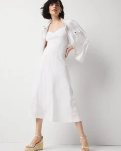 Petite Bead Detail Denim Midi Dress*White House Black Market Online