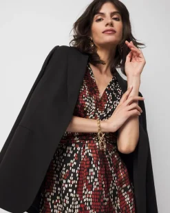Petite Cap-Sleeve Satin Midi Dress*White House Black Market Outlet