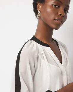 Petite Chiffon Colorblock Blouse*White House Black Market Online