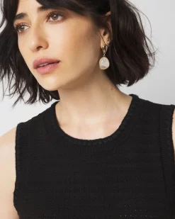 Petite Contrast Trim Sweater Dress*White House Black Market Clearance