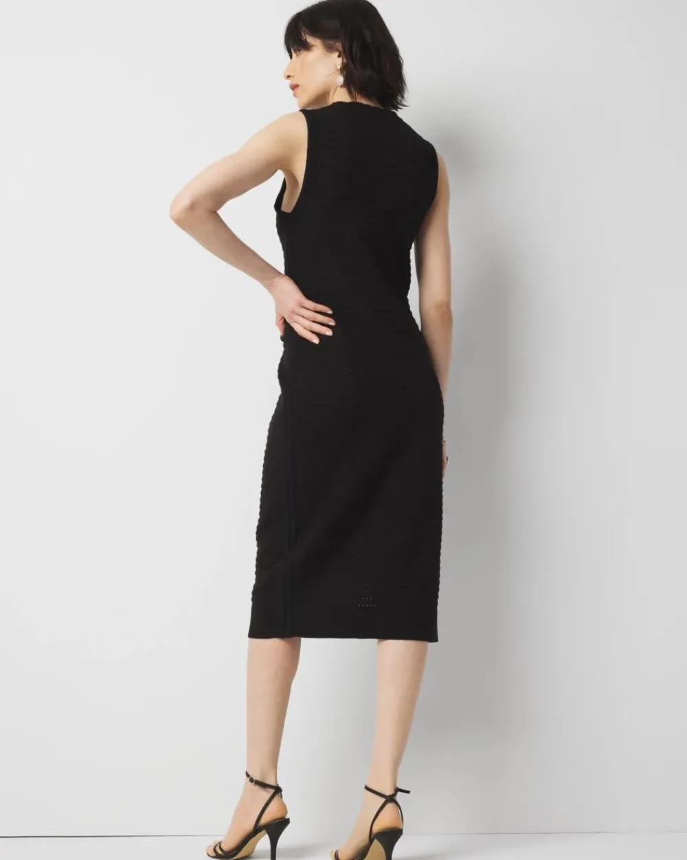 Petite Contrast Trim Sweater Dress*White House Black Market Clearance