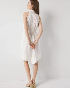 Petite Cotton Eyelet Asymmetric Dress*White House Black Market Sale