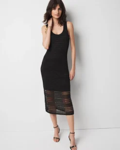 Petite Crocheted Lurex Tank Dress*White House Black Market Fashion