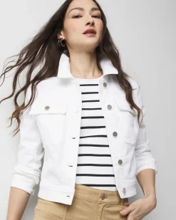 Petite Cropped Denim Jacket*White House Black Market Discount