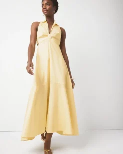 Petite Cut-Out Collared Dress*White House Black Market Clearance