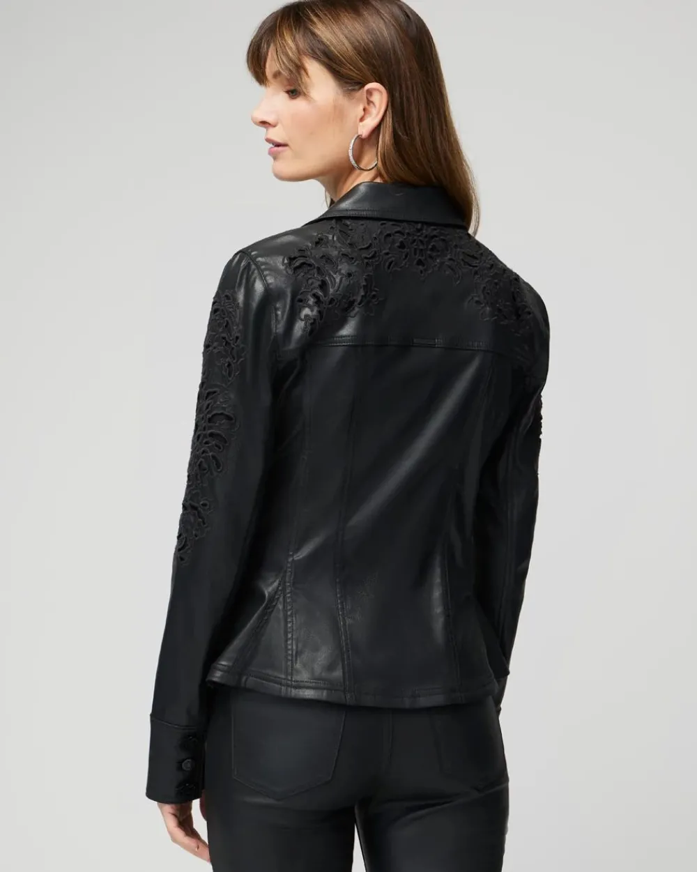 Petite Cutwork Coated Flirty Jacket*White House Black Market Clearance