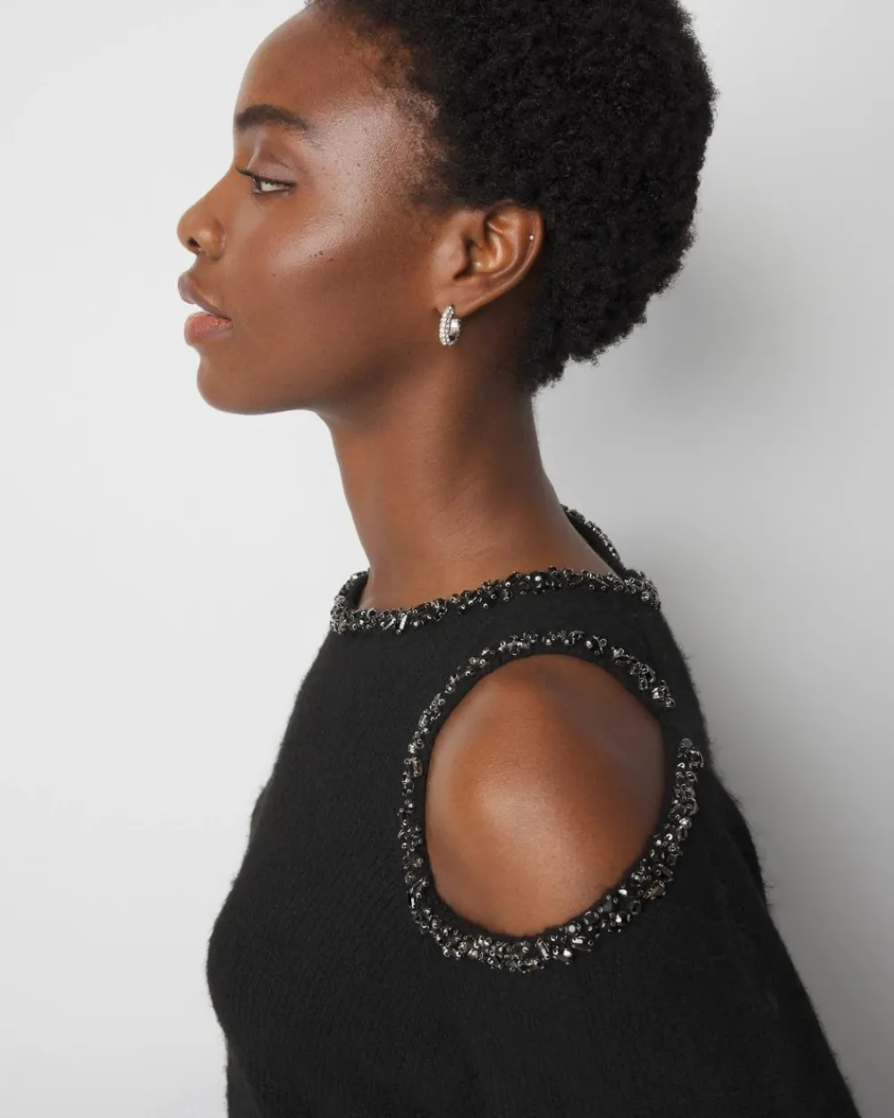 Petite Embellished Cutout Sweater*White House Black Market Sale