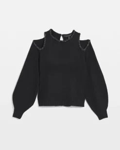 Petite Embellished Cutout Sweater*White House Black Market Sale