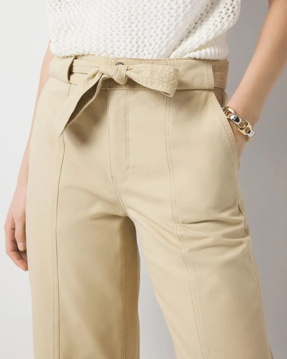 Petite Extra High-Rise Pret Belted Wide Leg Cropped Pant*White House Black Market Fashion