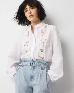 Petite Floral Cutwork Shirt*White House Black Market Discount