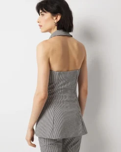 Petite Gingham Halter Vest*White House Black Market Hot