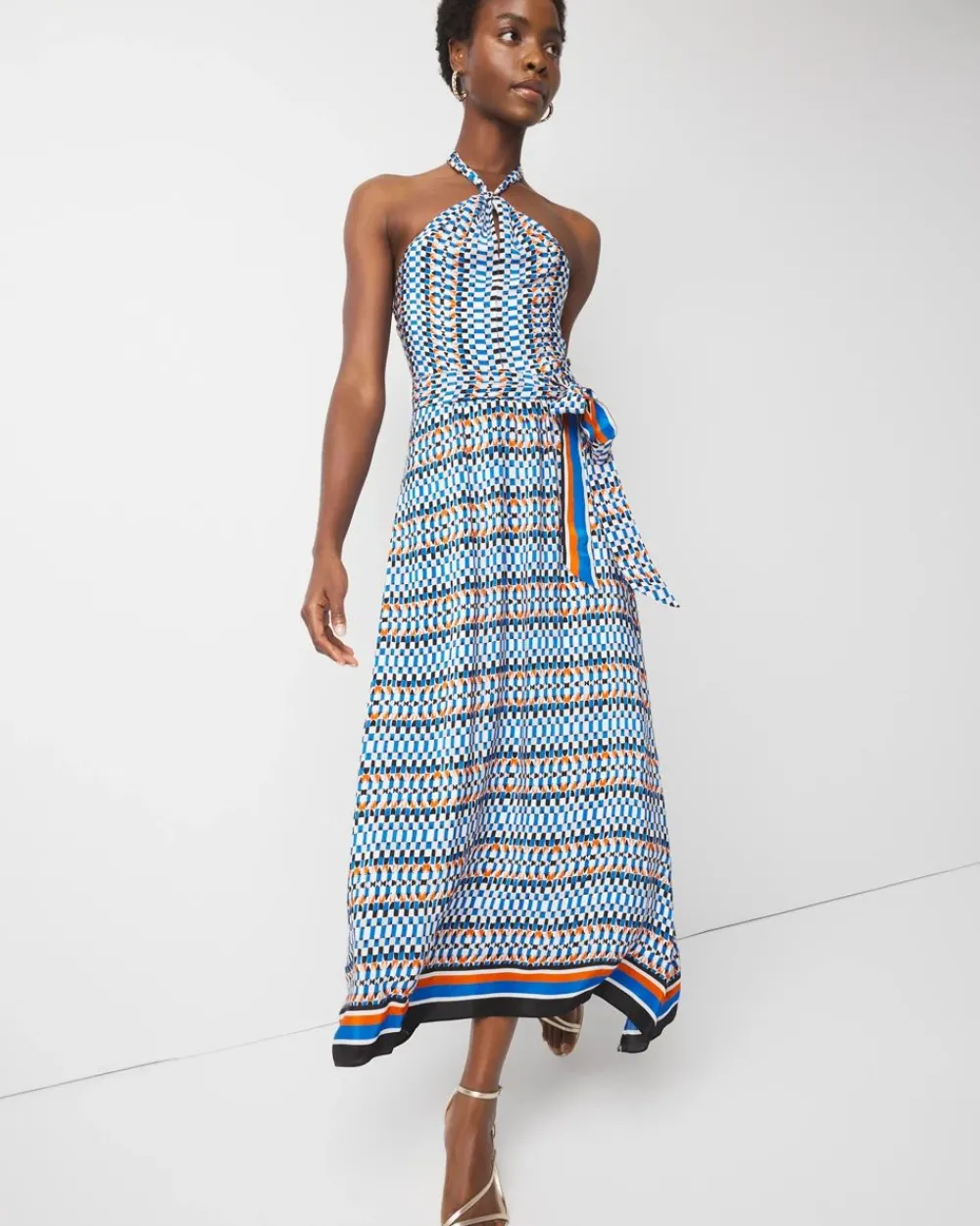 Petite Halter Tie-Waist Maxi Dress*White House Black Market Online