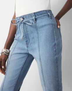 Petite High-Rise Belted Skinny Flare Jean*White House Black Market New