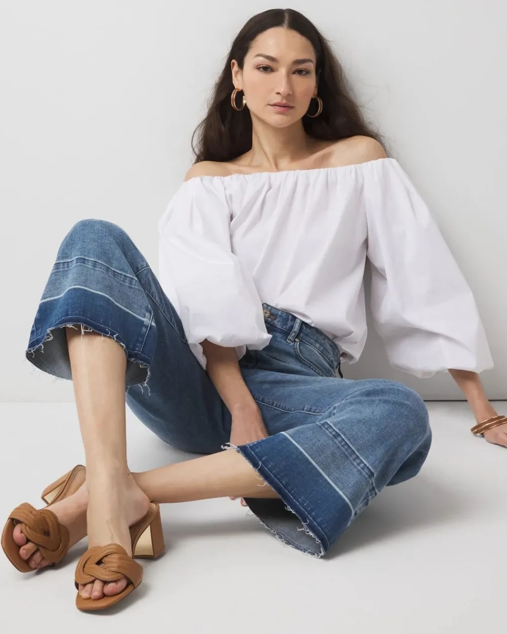 Petite High-Rise Everyday Soft Denim™ Released Hem Wide Leg Jean*White House Black Market Discount