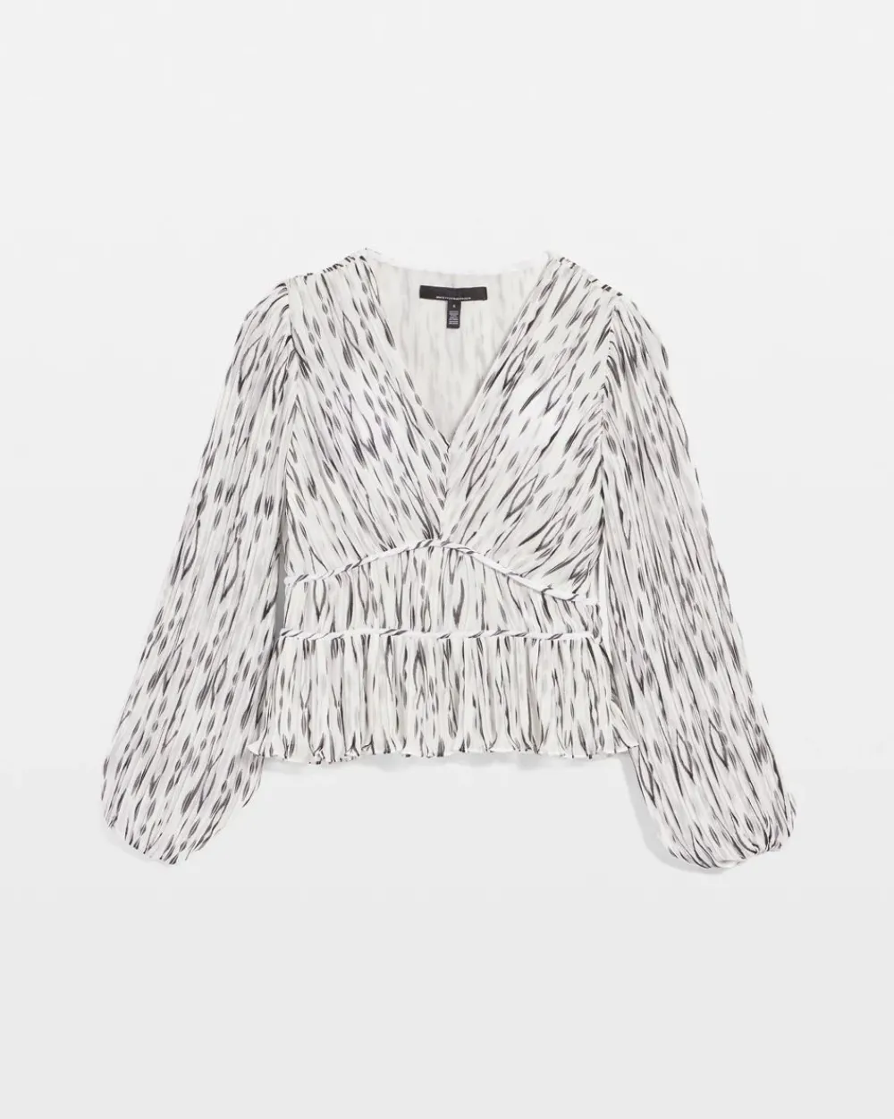 Petite Ikat Pleated Peplum Blouse*White House Black Market Online