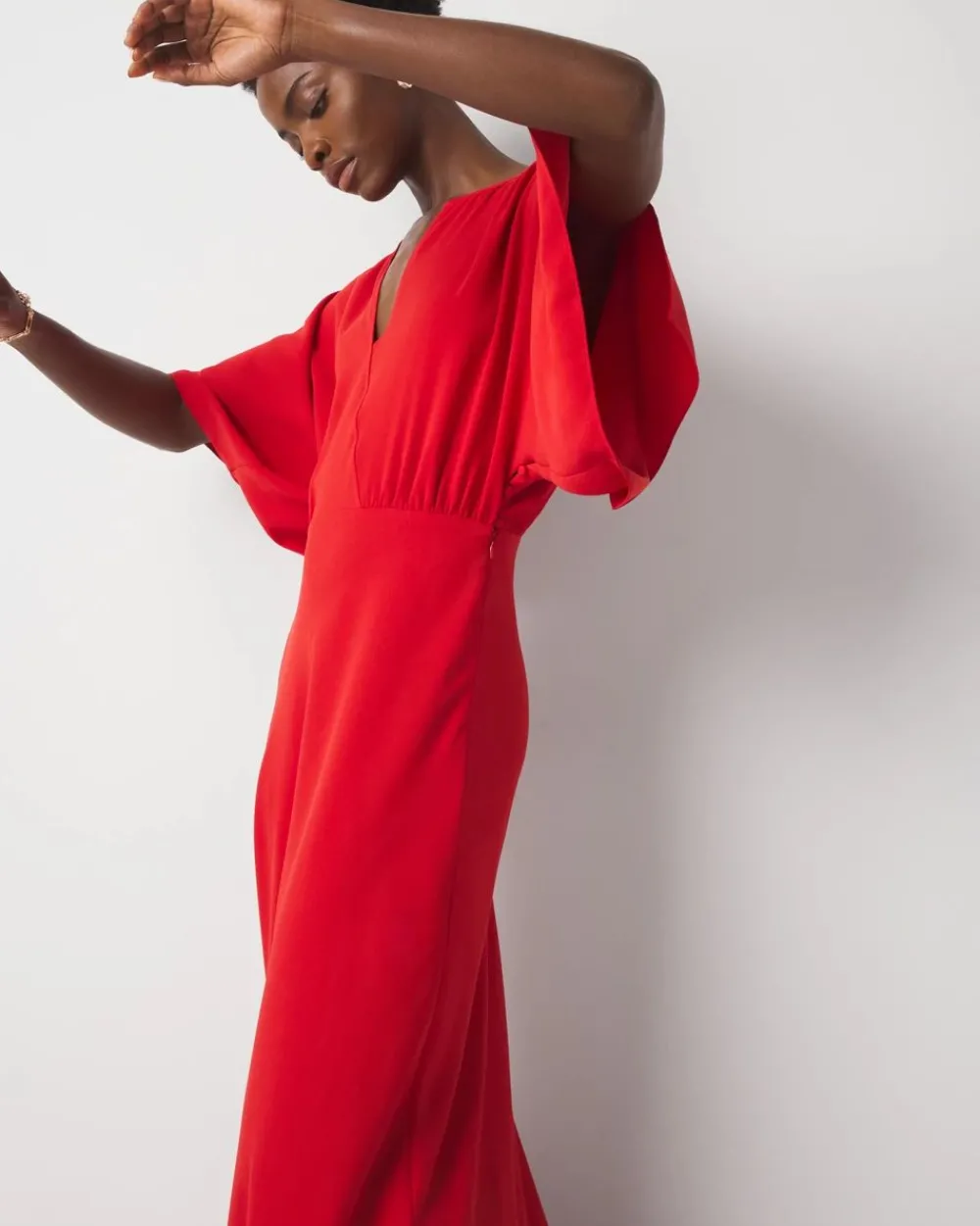Petite Kimono Sleeve Crepe Gown*White House Black Market Online