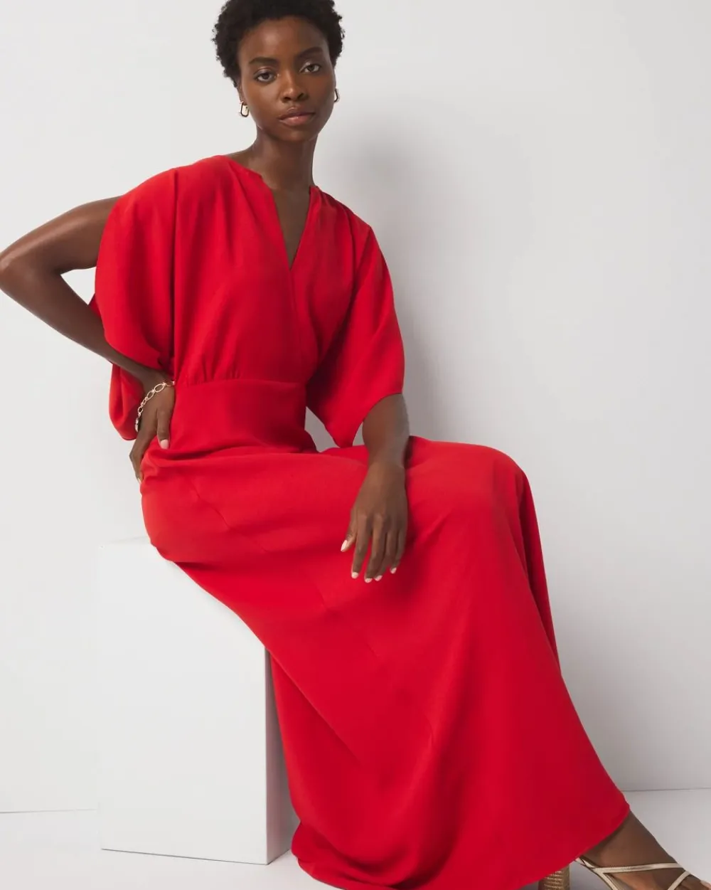 Petite Kimono Sleeve Crepe Gown*White House Black Market Online