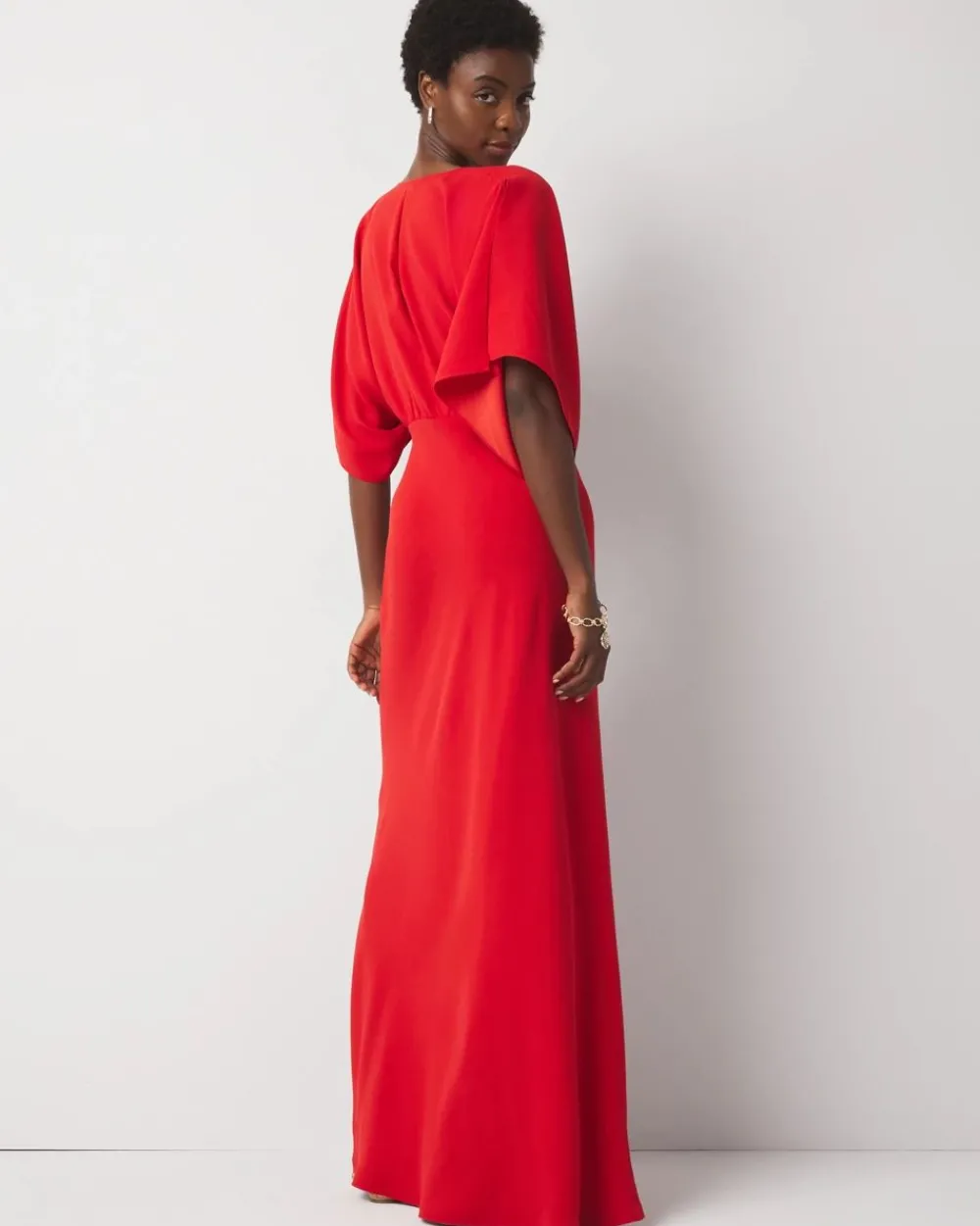 Petite Kimono Sleeve Crepe Gown*White House Black Market Online