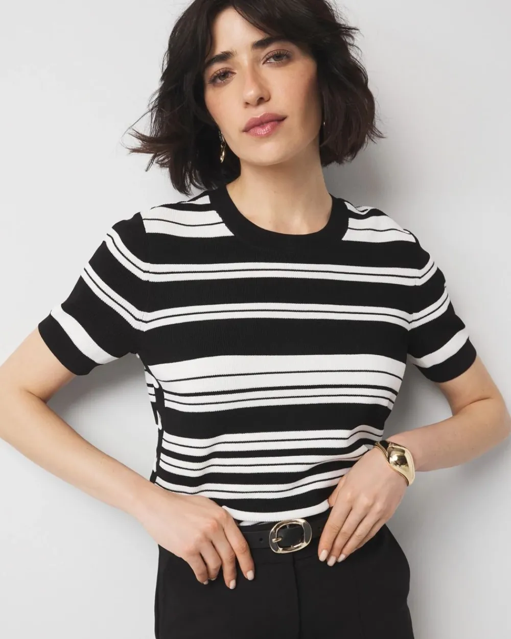 Petite Lace Up Side Sweater Tee*White House Black Market Online