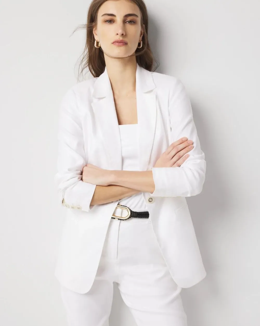 Petite Linen-Blend One-Button Blazer*White House Black Market Discount