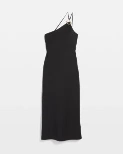 Petite Linen-Blend One-Shoulder Column Dress*White House Black Market Online