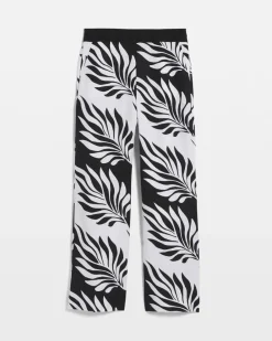Petite Linen-Blend Palm Print Cropped Wide Leg Pant*White House Black Market New