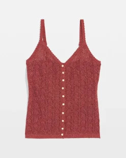 Petite Linen-Tencel Metallic Sweater Camisole*White House Black Market Clearance