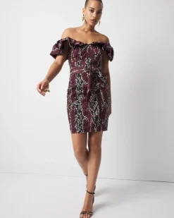 Petite Off-the-Shoulder Poplin Mini Dress*White House Black Market Fashion