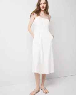 Petite Poplin Tie Back Midi Dress*White House Black Market Discount