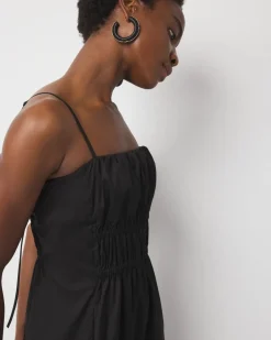 Petite Poplin Tie Back Midi Dress*White House Black Market Online