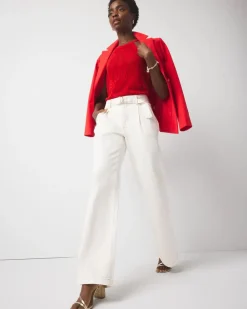 Petite Pret High-Rise Belted Wide Leg Trouser*White House Black Market Best