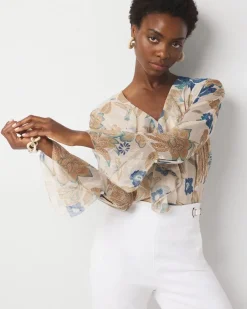 Petite Romantic Ruffle Blouse*White House Black Market New
