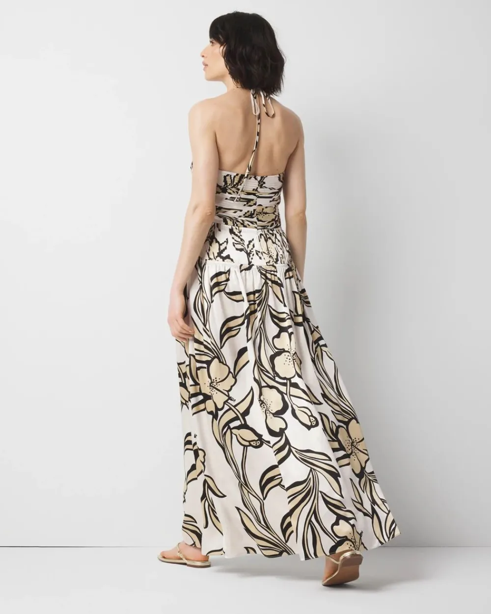 Petite Satin Halter Maxi Dress*White House Black Market Hot