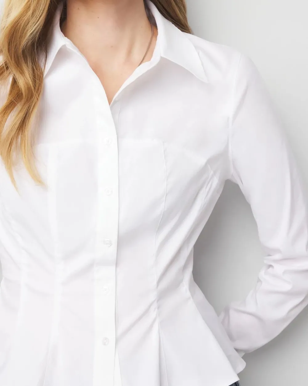 Petite Seamed Poplin Shirt*White House Black Market New