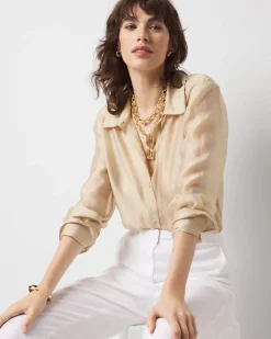 Petite Soft Shirt with Shine*White House Black Market New