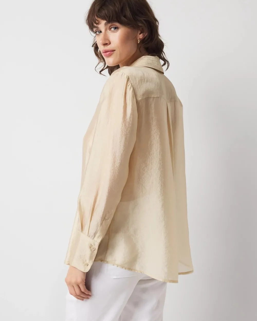 Petite Soft Shirt with Shine*White House Black Market New