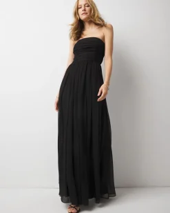 Petite Strapless Chiffon Maxi Dress*White House Black Market Online