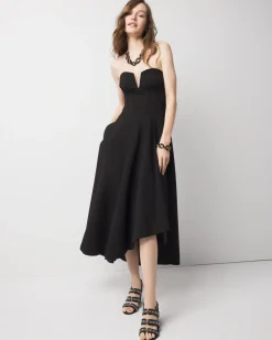 Petite Strapless Corset Midi Dress*White House Black Market Online