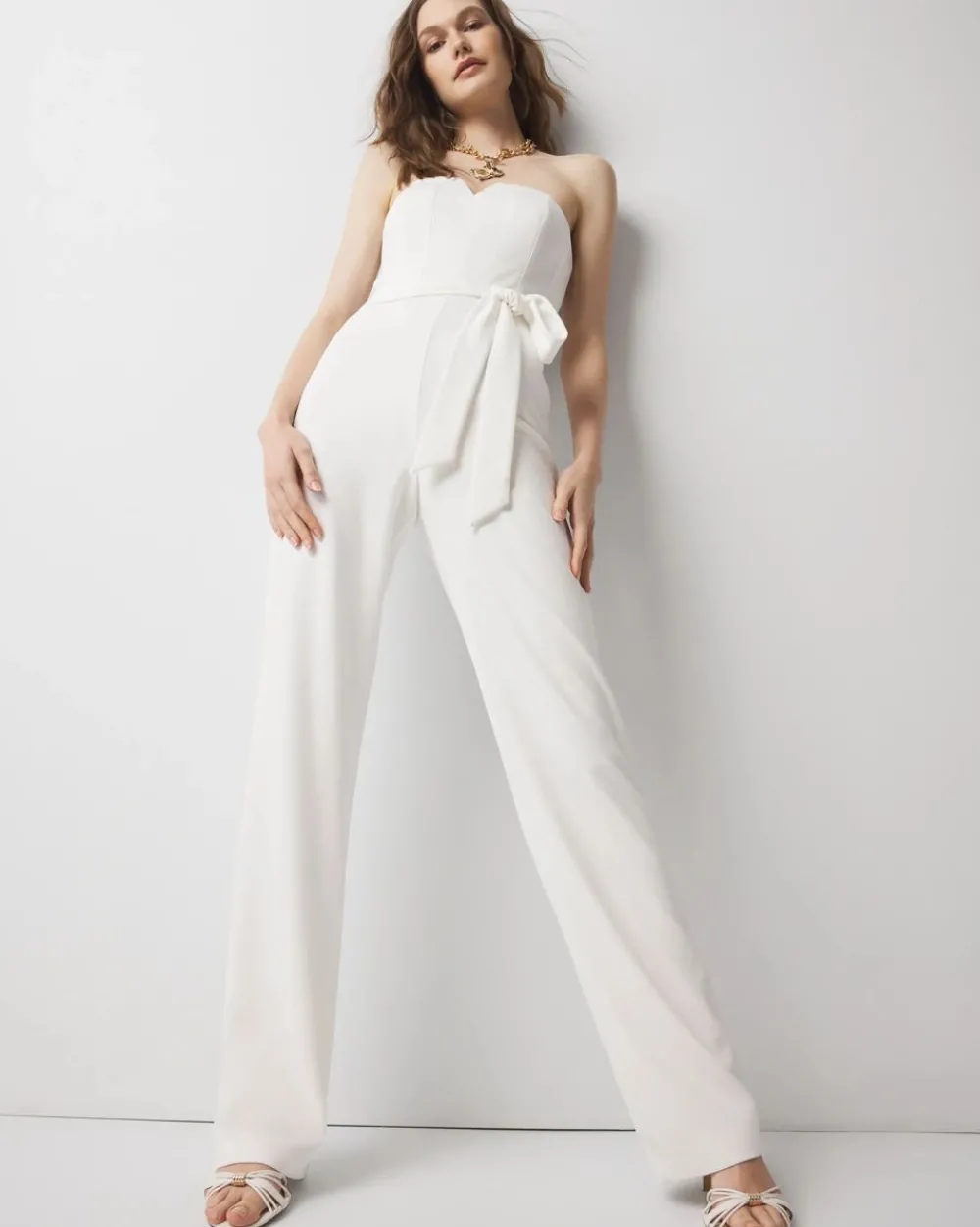 Petite Strapless Wide Leg Jumpsuit*White House Black Market Hot