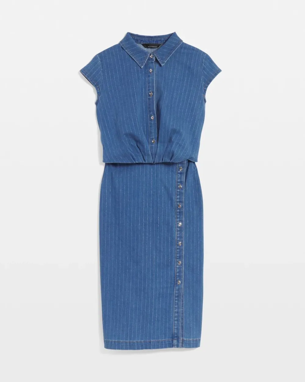 Petite Striped Denim Sheath Dress*White House Black Market Outlet