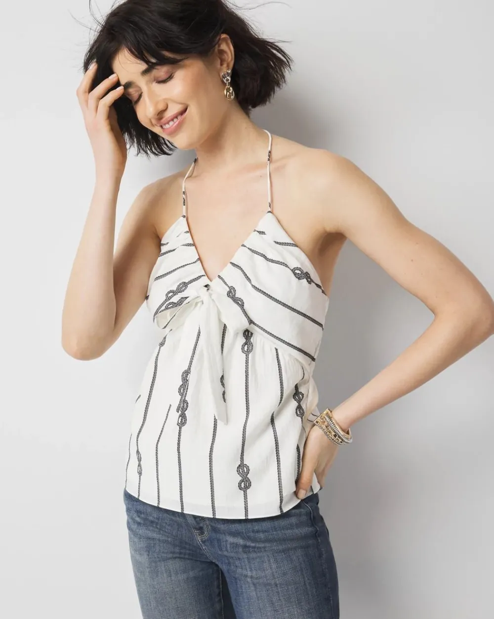 Petite Tie-Front Halter Top*White House Black Market Sale