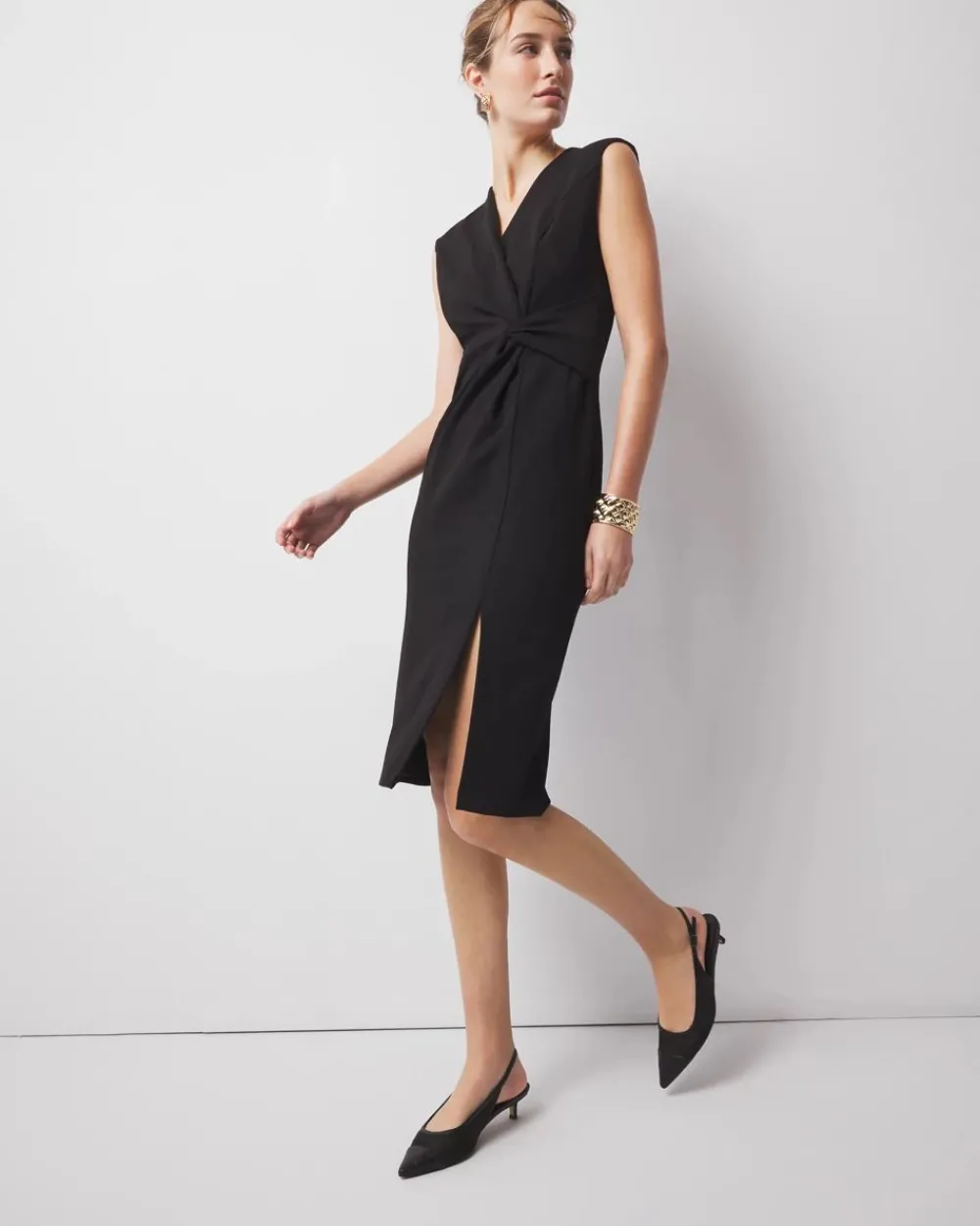 Petite Twist Detail Sheath Dress*White House Black Market Clearance