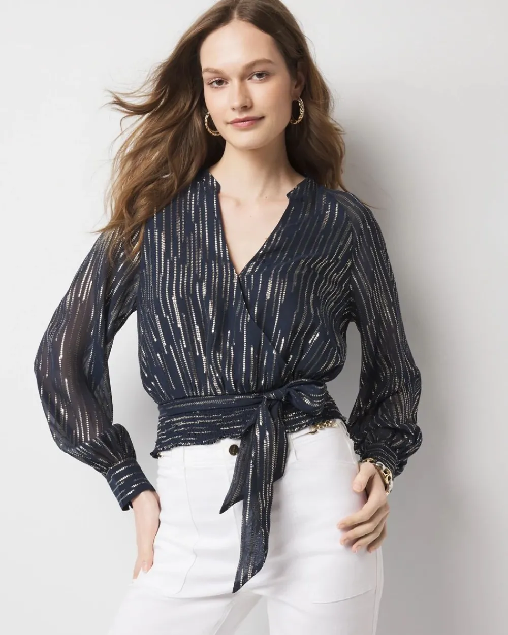 Petite Wrap Waist Blouse*White House Black Market Outlet